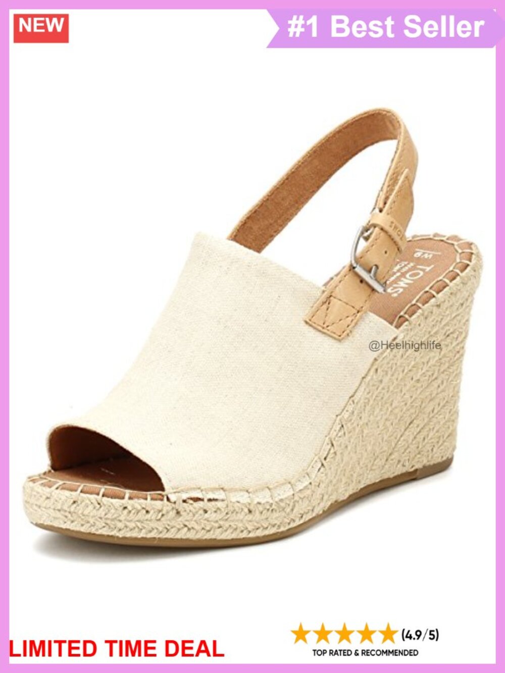 Women's Monica Espadrille Wedge Sandal with Jute-Wrapped Wedge and Slingback